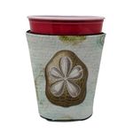 Caroline's Treasures SB3027RSC Sand Dollar Red Solo Cup Koozie Hugger, Multicolor