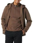 Amazon Essentials Men's Full-Zip Fleece Hoodie (Available in Big & Tall), Medium Brown, XS