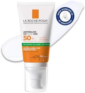 La Roche-Posay, Anthelios UVMUNE 400, Gel Crème Très Haute Protection Oil Control, SPF50+, Sans Parfum, Pour Peaux Mixtes à Grasses à Tendance Acnéique, 50 ml