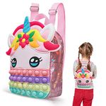 ARIEL-GXR Pop Backpack it,Cute Unicorn Pop Bag it Fidget Schoolbag Pop Purse Shoulder Bag for Girls Silicone Push Bubble Bag Stress Relief Sensory Toys Gift (unicorn backpack)