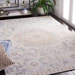 SAFAVIEH Marquee Collection Handmade Wool Medallion Rug Ideal for High Traffic Areas in Living Room Bedroom (MRQ401B)