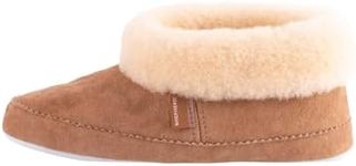 Shepherd of Sweden - Emmy Sheepskin Slippers - Women - 100% Real Sheepskin - Comfort - Soft and Warm - Fluffy - Chestnut - 5 UK