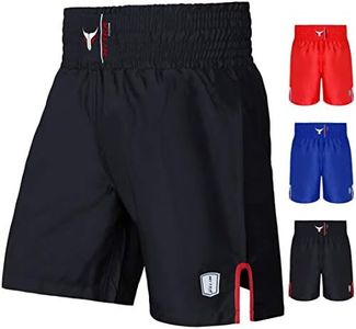 Mytra Fusion Satin Boxing Shorts, MMA Shorts, Combat Shorts, Ring Shorts, Training Shorts (Black, X-Large)