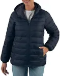 Alpine Swiss Eva Women’s Hooded Puffer Jacket | Lightweight Down Alternative Coat | Warm Water-Resistant Packable Winter Outerwear with Zip Pockets NVY XL