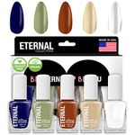 Eternal Collection – 5 Piece Set: Long Lasting, Quick Dry, Mirror Shine Nail Polish – Hardener, Bright and Shiny Finish - 0.46 Fluid Ounces Each