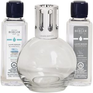 MAISON BERGER Lampe Berger Giftset - Starter Round - Home Fragrance Diffuser - Includes 2 Fragrances So Neutral and Ocean Breeze - 250 milliliters - 8.45 Fluid Ounces