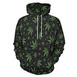 Weed Leaf Men's Hoodies Weed Leaf Fleece Hooded Sweatshirt Pullover Sweatshirt Jacket