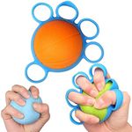 Finger Exercise Ball, Grip Ball Hand Therapy Squeeze Relief Stress Ball Strengthener, Hand Grip Strength Trainer for Exercise and Physical Therapy (Orange)