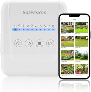 Snowtaros WiFi Smart Sprinkler Controller (8 Zone), Irrigation Controller with APP Control, Local Weather Intelligence, Rain Delay, 24VAC Compatible, Easy DIY Install, Sprinkler Timer for Garden Yard