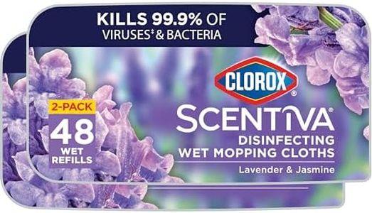 Clorox Scentiva Disinfecting Wet Mop Pad, Disposable Mop Heads, Multi-Surface Floor Wipes, Lavender and Jasmine, 2 Packs, 24 Wet Refills Per Pack (Package May Vary)