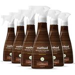 Method Wood Polish Spray, Plant-Based Formula that Shines and Restores Shelves, Tables, and Other Wooden Surfaces, Almond Scent, 414 ml Spray Bottles, 6 Pack, Packaging May Vary