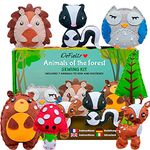 DeFieltro Forest Animals - Felt Sewing Kits for Children and Adults – Set Crafts for Boys and Girls - Sewing Crafts for Kids to Learn to Sew - First Sewing for Child