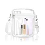 IEKEODI Clear Makeup Bag, Clear Purse Stadium Approved Inner Pocket for Concerts,Festivals, Sports Events,travel bag,White