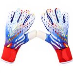 SONLED Rubber Goalkeeper Gloves, Football Goalkeeper Gloves, Youth Goalie Gloves with Finger Save, wrist protection, abrasion-resistant, non-slip, Size 6/7/8/9/10 size10 A