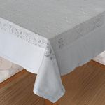 Homerz Premium Cotton Table Cloth, Thick Meterial Table Cover (New Jersey_Grey, 60x90 inch- 6-8 Seater)