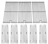 Repair Kit for Nexgrill 720-0138, 720-0141, Member's Mark & Jenn-Air 720-0164, 720-0512, 730-0164, 730-0171, 730-0337, 730-0339 Includes 5 Heat Plate & Stainless Steel Cooking Grates (Set of 3)