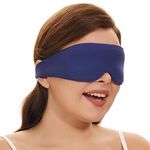 ALASKA BEAR Sleep Mask for Side Sleepers Best Contoured Eye Mask for All Sleeping Positions Men and Women 100% Blackout Cover Cool Blindfold Most Comfy Headband Style, Machine Washable (Colbot Blue)