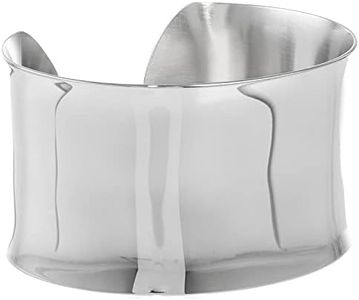 Lavari Jewelers 1.5 Inches Wide Open Plain Cuff Bangle Bracelet for Women I 6.75 Inches Long Bracelet I Ion Plated Stainless Steel or Satin Finish Bangle for Her I Wide Bracelet, 6 75 inch, Stainless