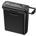 Bonsaii 6-Sheet Strip-Cut Paper Shredder, Small Paper Shredder for Home Use, Can be Used Without Bin, Extendable Arm Design with Overheat Protection, 9 Liter Bin, S123-A