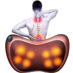 Back Massager with Heat, Shiatsu Back and Neck Massager with Deep Tissue Kneading Electric Neck Massage Pillow for Shoulders Legs Foot Muscle Pain Relief for Home Car Office (Medium)