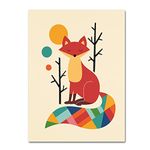 Rainbow Fox by Andy Westface, 14x19-Inch Canvas Wall Art