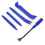 5PCS Auto Trim Removal Tool Kit, Car Interior Door Panel Clip Fastener Removal Set, No Scratch and No Marring Plastic Pry Tool Kit for Vehicle Dash Radio Audio Installer