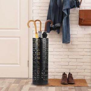 Umbrella Stand Rack 16.5 x 6inch Metal Umbrella Holder Freestanding Umbrella Stand Waterproof Umbrella Storage Rack Round Umbrella Holder Bin for Home Entryway Office Hotel (Black)