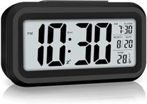 HNY Digital Alarm Clock with Automatic Sensor, Date & Temperature Display, Compact LED Desk Table Clock for Students, Bedroom, Office, Living Room, Home Decor