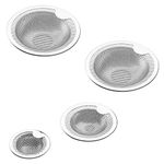 4 PCS Kitchen Sink Strainers, FineGood Stainless Steel Anti-clogging Mesh Sink Drainer Kithen Sink Drain Filter Basket-Silver