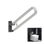 Rehamo Flip Up Nylon Stainless Steel Grab Bar for Bathroom Safety, Handle with Textured Grip Surface | Folding Wall Mounted Toilet Hand Support for Elderly with 1 Year Warranty