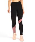 Rock Paper Scissors Women's Stretch Fit Yoga Pants ( ONSWG-TYP2-GYMTIGHTS-BKPINK _ Black & Pink _ X-Large )