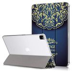 Gylint New iPad Pro 12.9 (2020) Case, Slim Stand Hard Back Shell Smart Cover with Auto Sleep/Wake for iPad Pro 12.9" 4th Gen 2020/2018 [Support iPad Pencil Wireless Charging] Flower