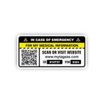 Smart Medical ID Sticker - Add Unlimited Emergency Information with Profile Picture - Biker Safety Sticker/Helmet Sticker/Car Safety Sticker