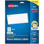 Avery Easy Peel Return Address Labels for Inkjet Printers, 0.5 x 1.75 Inches, White, Pack of 2000 (08167)