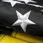 DANF Thin Yellow Line Flag 3x5 ft Made from Nylon - Embroidered Stars - Sewn Stripes - UV Protection Black White and Gold American Police Flag Honoring Dispatchers Safety Security