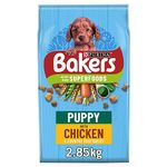 Bakers Puppy Dry Dog Food Chicken and Veg 2.85kg, Pack of 4