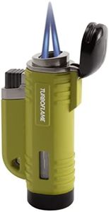 TURBOFLAME Vflame Green - Refillable Windproof Camping Lighter - Suitable for Sailing, Survival and Outdoors
