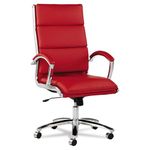 Alera, Red Neratoli Series HighBack Swivel/Tilt Chair, Soft Leather, Chrome Frame, High-Back