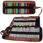 Colored Pencils Organizer,SENHAI 48 Slot+ 72 Slot Canvas Pencil Bag/Wrap Rollable Pouch for Office, Travel