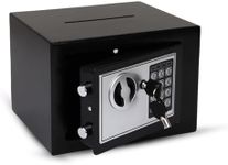 Darice Safe Box for Money – Safe with Electronic Combination Lock and Emergency Key – Cash Safe with Money Slot – Ideal for Documents, Cash, Jewelry (7.9" x 11.8" x 7.9" Black)