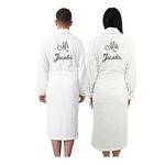 Graphic Impact 2Pcs Mr and Mrs Custom Text Back Embroidery Unisex Cotton Terry Bathrobe