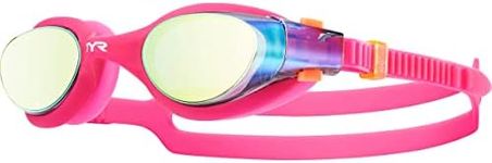 TYR Women Vesi Femme Mirrored Low Profile Swimming Goggles - Gold/Pink/Pink, Small