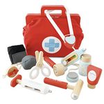 Le Toy Van Wooden Honeybake Doctors Play Set With Thermometer, Syringe, Stethoscope, Blood Pressure Gauge Plus More Role Play Toy