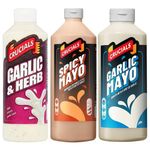 Mayo Bundle with Crucials Garlic Mayo 500ml, Crucials Spicy Mayo 500ml and Crucials Garlic and Herb 500ml (3 Pack)