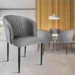 ROSE® Fire Cafe Chair | Side Chair | Kitchen | Breakfast | Living Room Chair | Modern Velvet Dining Chair for Cafe Chair | Restaurants Chairs (Mouse Gray (Set of 1))