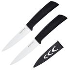 Amefa 2 Piece Ceramic Utility Knife Set – Ultra Sharp Ceramic Kitchen Knives with Protective Sheaths – Lightweight Rust-Resistant Fruit, Vegetable & Food Prep Knives