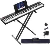 OYAYO Digital Piano Keyboard 88 Keys Beginner Semi-weighted Keyboard Piano, Portable Electronic Piano Keyboard with Double X Stand, Sustain Pedal, Power Supply and Piano Bag for Kids and Adult