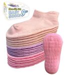 Baby Girl Socks Toddler Girl Socks 6-12 Months 12-24 Month 2t-3t Toddler Socks with Grippers - Non Slip Baby Socks Anti Slip Ankle Sock Grip Grippy Cotton Boy Infant Kid Child 3 Year Old Pink Purple