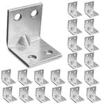 OMIDEAS 20 x Corner Brackets (20 x 20 x 20) Angle Reinforced Metal Braces Wood Timber Galvanised Steel Sheet Connecting Joining Fixing L Repair Connector