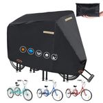 Adult Tricycle Cover,Heavy Duty 420D Electric Tricycle Covers Waterproof Outdoor with 3 Wheel Lock Holes,Waterproof Strip,3 Windproof Buckles,large bike cover Fit for 3 Wheel Bike Adult and Tricycles